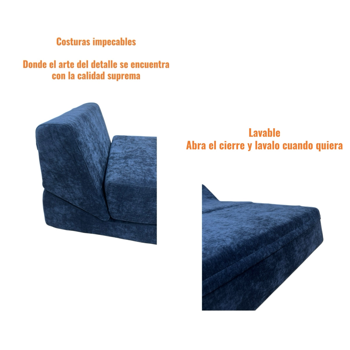 Sillon Sofa Cama Comprimido Convertible 3 en 1 K04 Azul