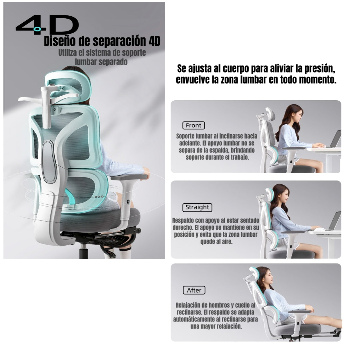 Silla de Escritorio W205 Con Apoya Pies Negra LuBabycas