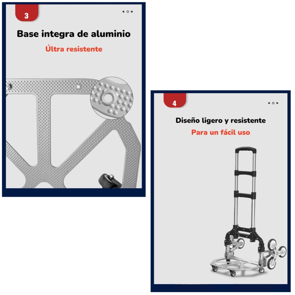 Carro De Carga Plegable Con Ruedas Trepadoras LuBabycas