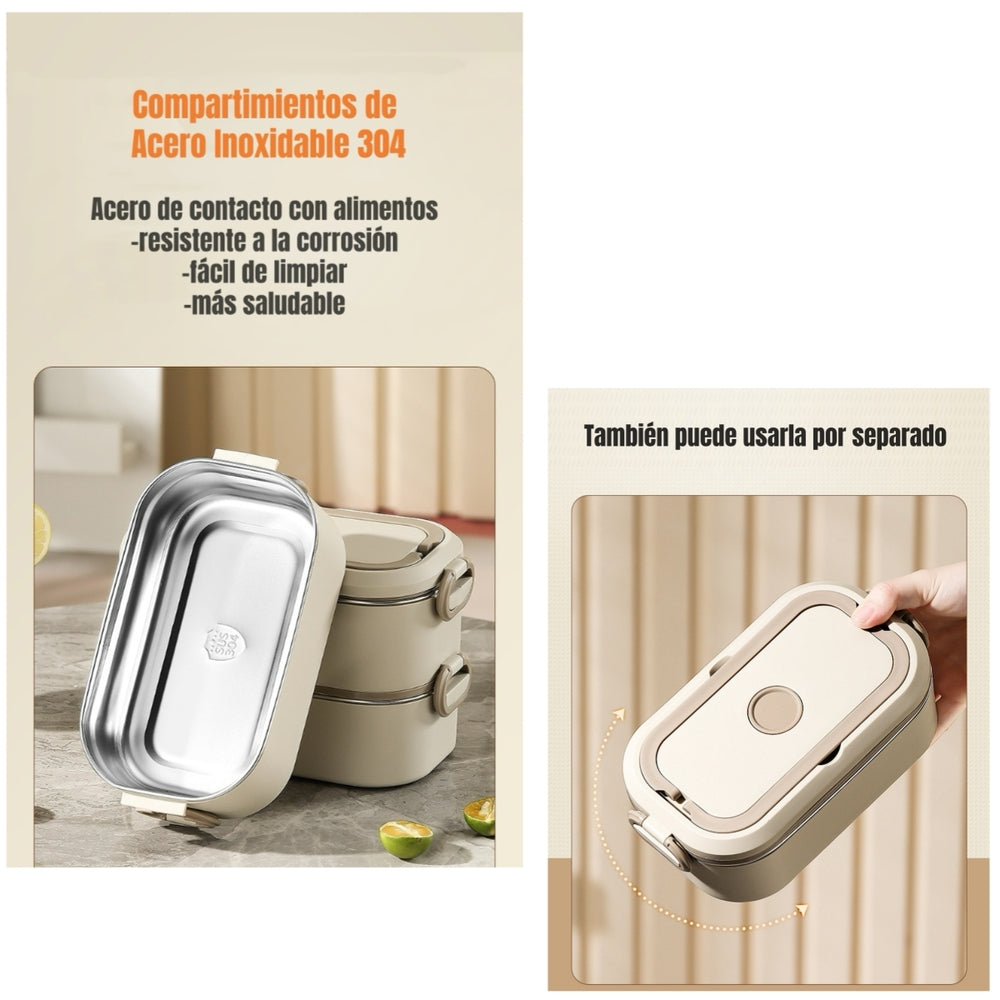 Lonchera Fiambrera Calentadora Más Bolso Térmico LuBabycas