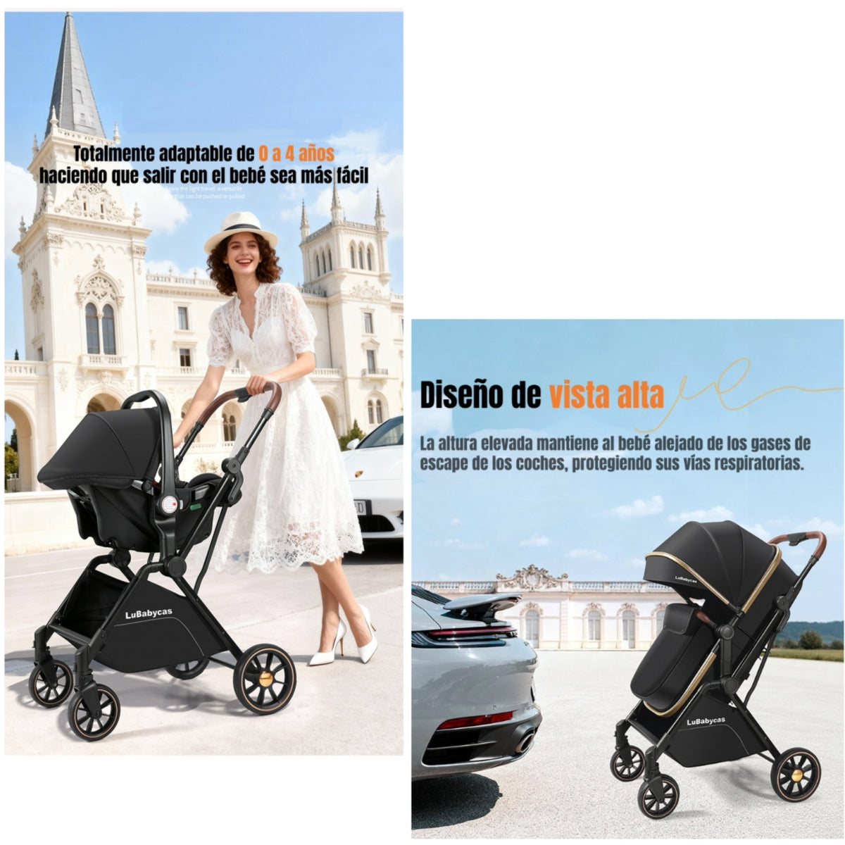 Coche Travel System LuBabycas 0-4 Años Aluminio Alvin