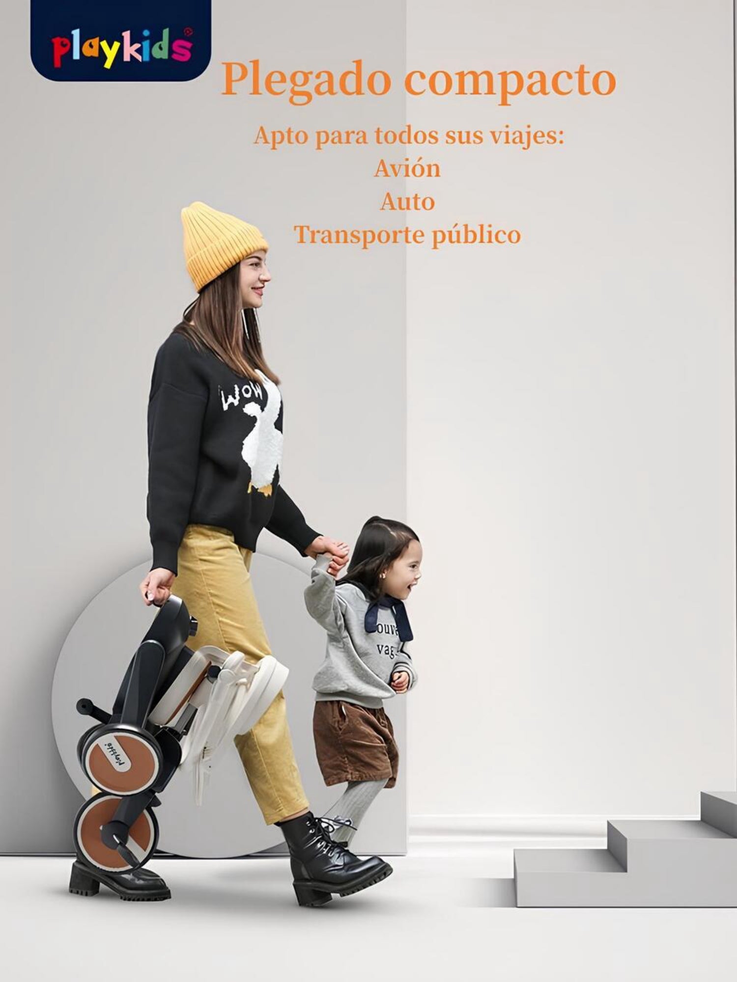 Triciclo De Paseo 360° Y Balance 6 En 1 Plegable Blanco