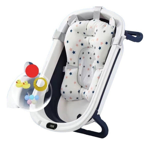 Bañera Plegable Con Cojín Y Más Accesorios Azul Lubabycas