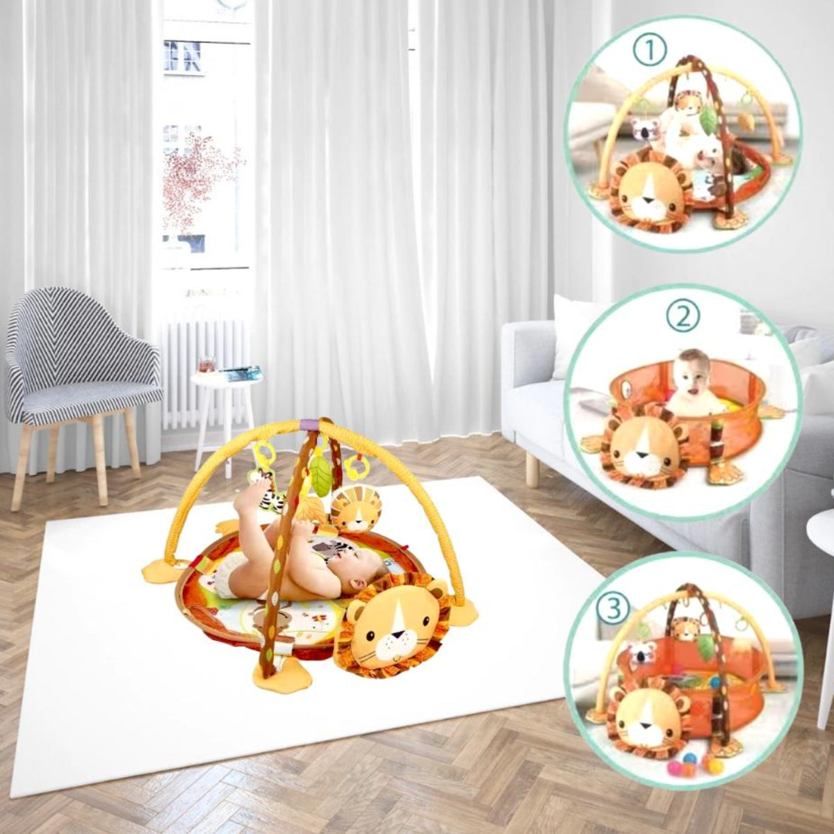 Gimnasio Bebé 3 En 1 Con Pelotitas Lubabycas