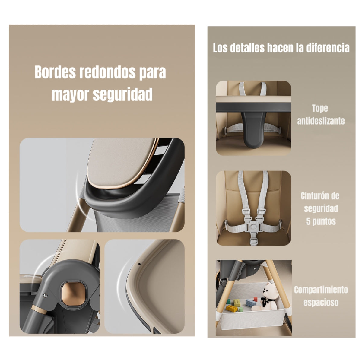 Silla De Comer Reclinable Plegable LuBabycas Rosada