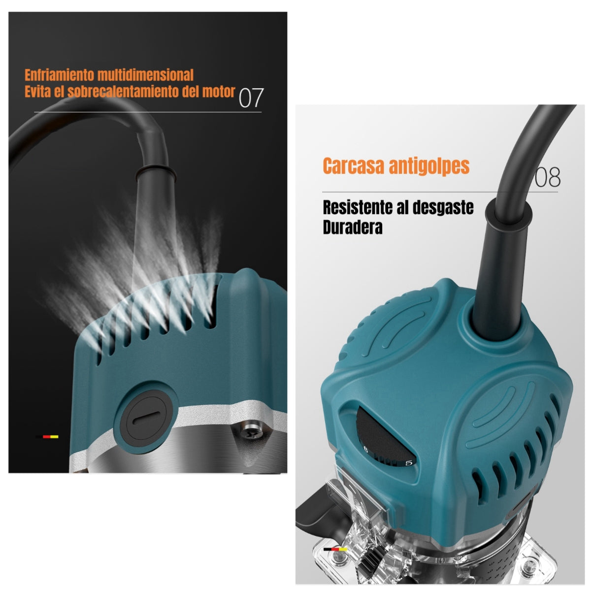 Kit Fresadora Recortadora 800W 6,35mm 15 Fresas Con Caja K01