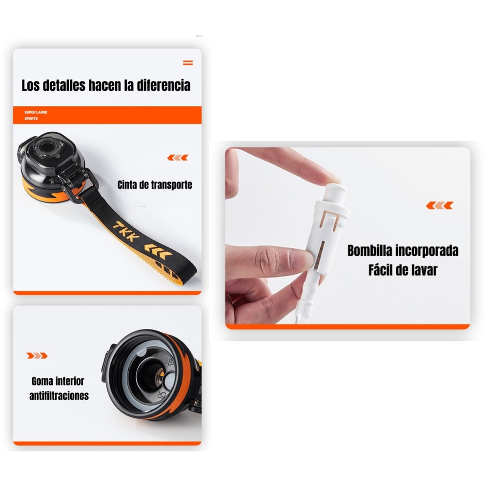 Botella de Agua Multifuncional Con Accesorios TKK LuBabycas