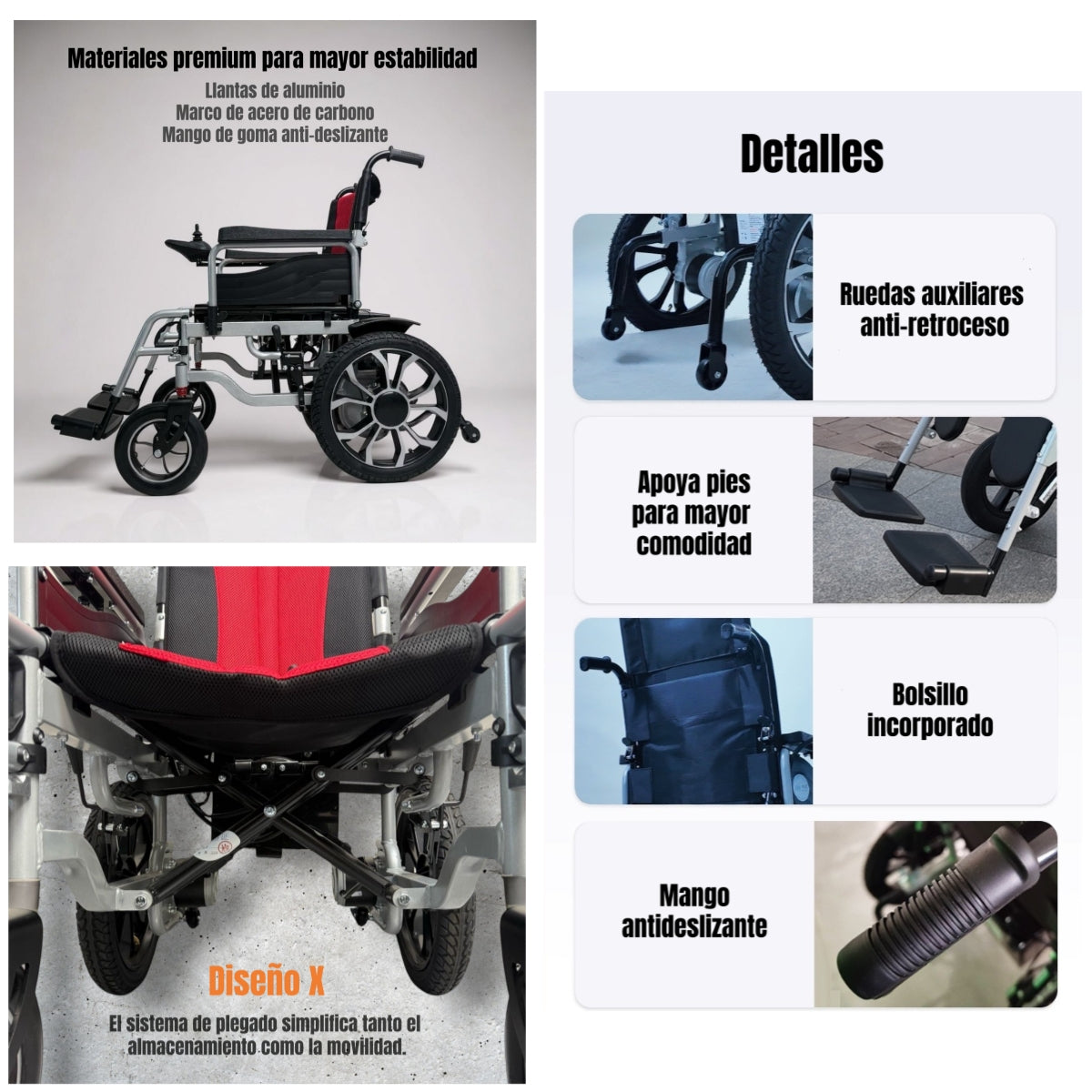 Silla De Ruedas Eléctrica Plegable 700W 18KM Edi LuBabycas