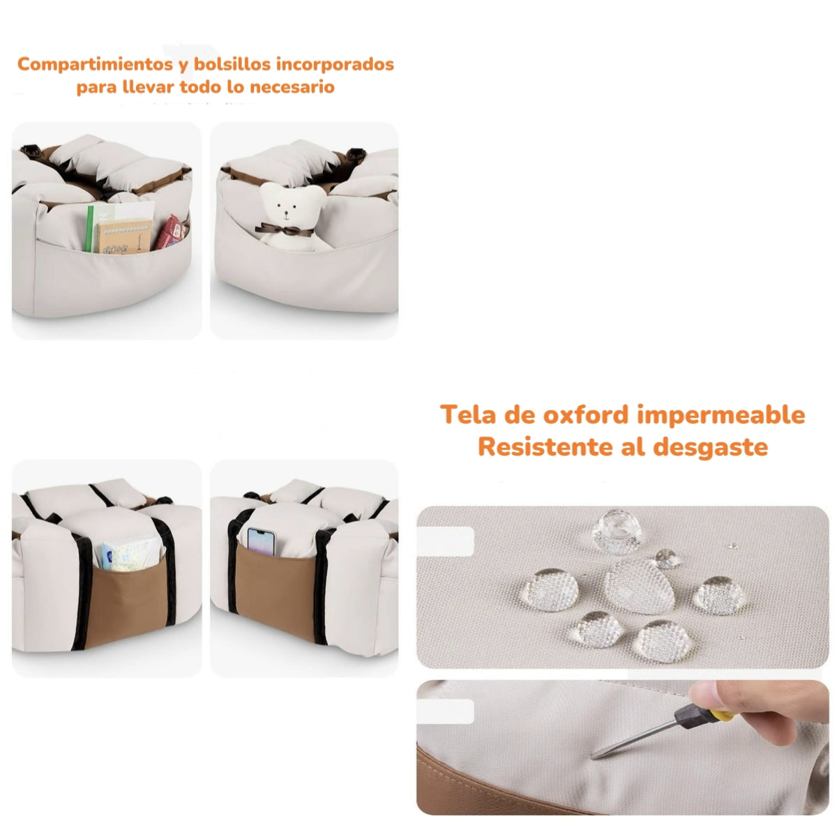 Bolso De Asiento Portatil Transportador 3 En 1 Mascota Auto