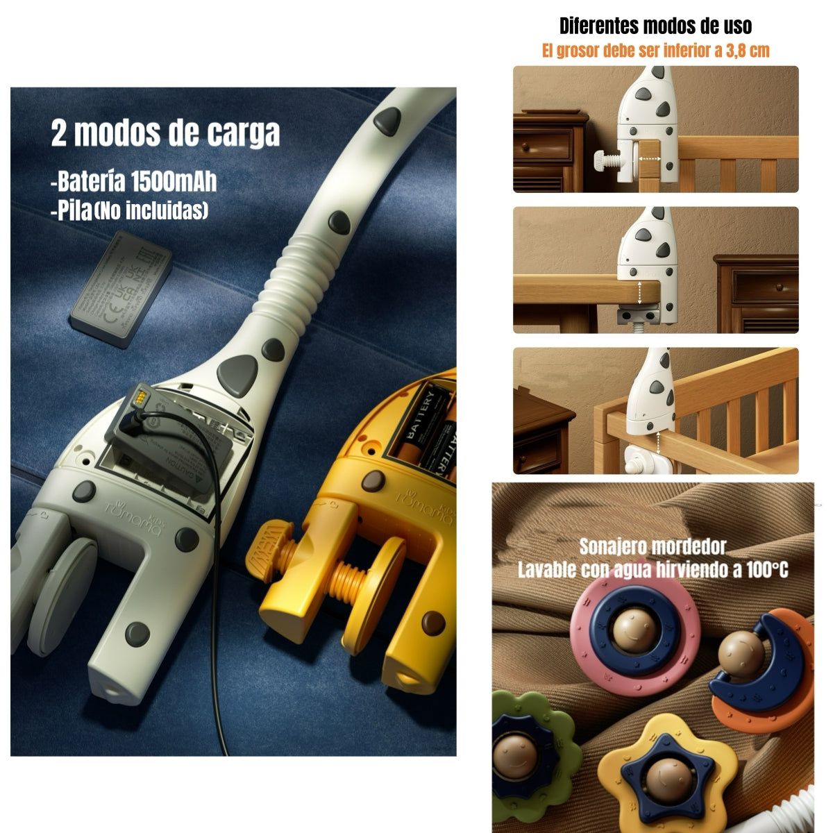 Móvil Y Proyector Luz Espanta Cuco Control TM177 LuBabycas