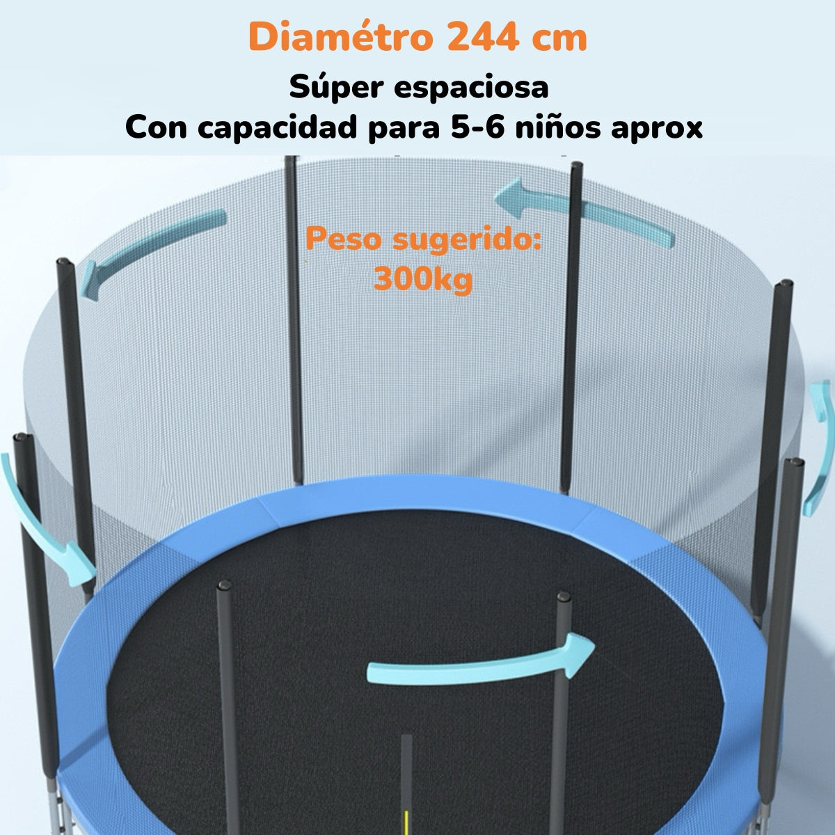 Cama Elástica Trampoline 244cm Escalera Andes By LuBabycas