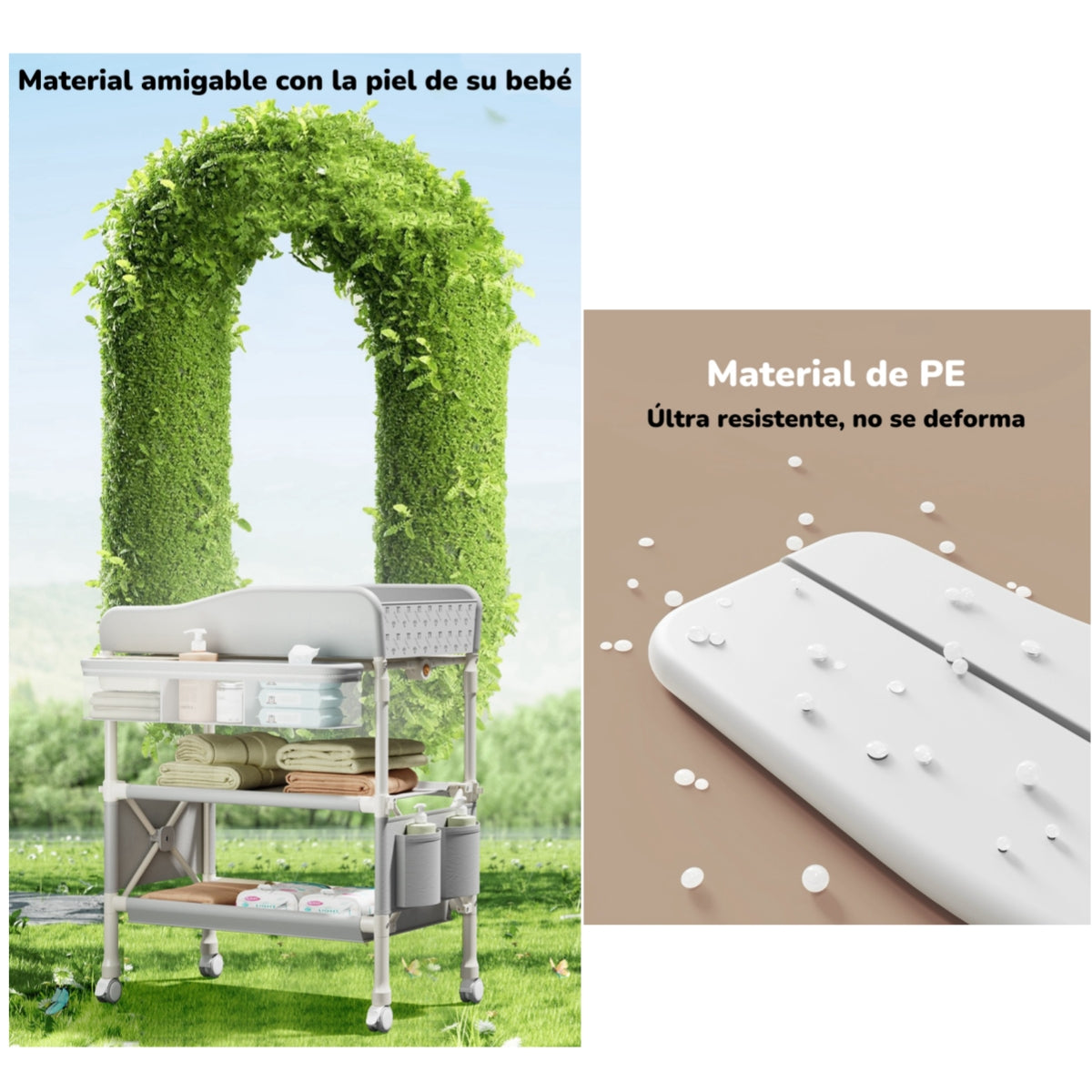 Mudador De Pañales Plegable Gris Accesorios Bless LuBabycas