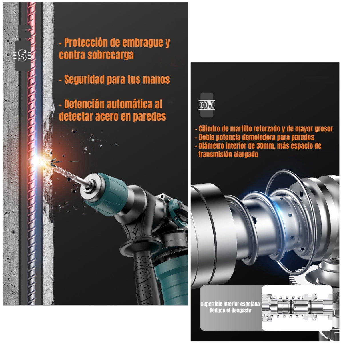 Kit Taladro De Impacto 1200W Industrial Con Caja Accesorios