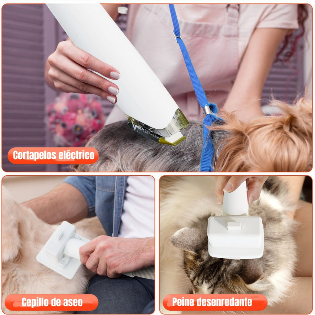 Kit De Aseo Mascotas Aspiradora Cortapelos 2 En 1 NEO