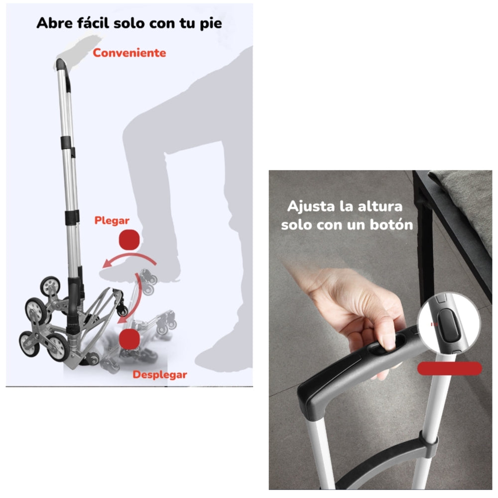 Carro De Carga Plegable Con Ruedas Trepadoras LuBabycas