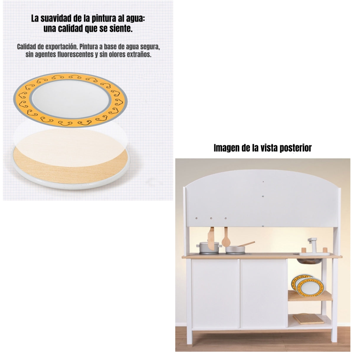 Cocina De Juguete Infantil Niños Madera Chef LuBabycas