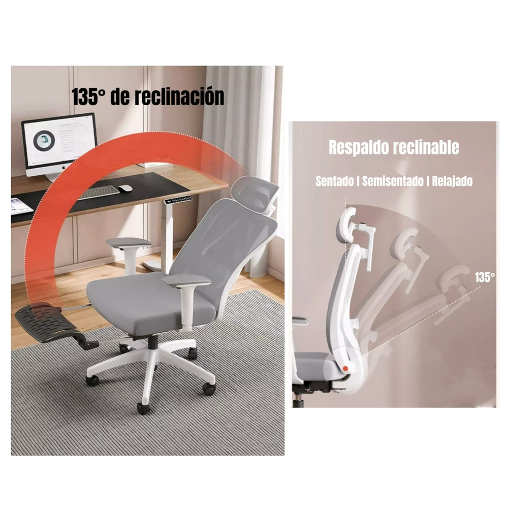 Silla de Escritorio Premium Con Apoya Pies W205 Negra LuBabycas