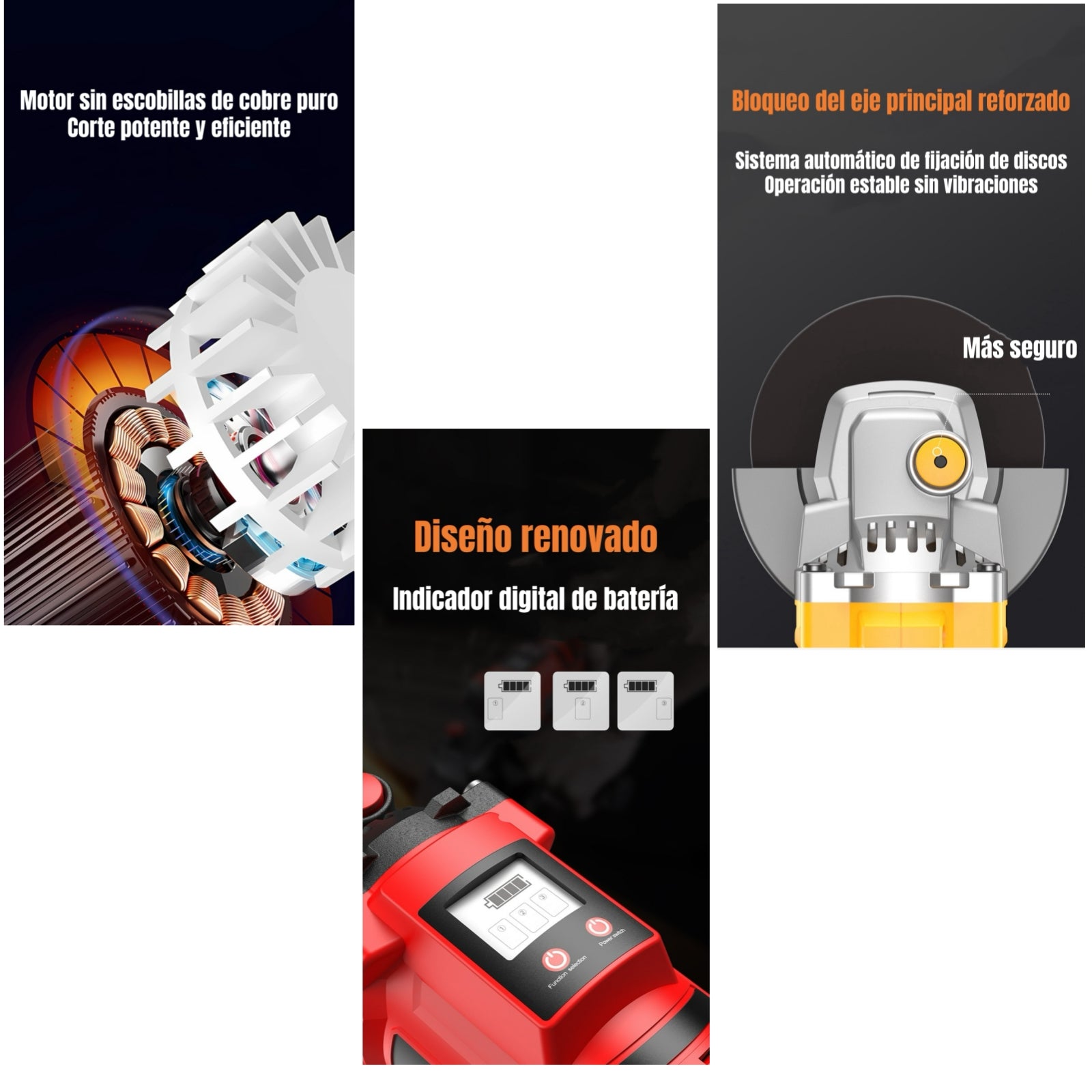 Esmeril Inalámbrico Con 2 Baterías 21V E01