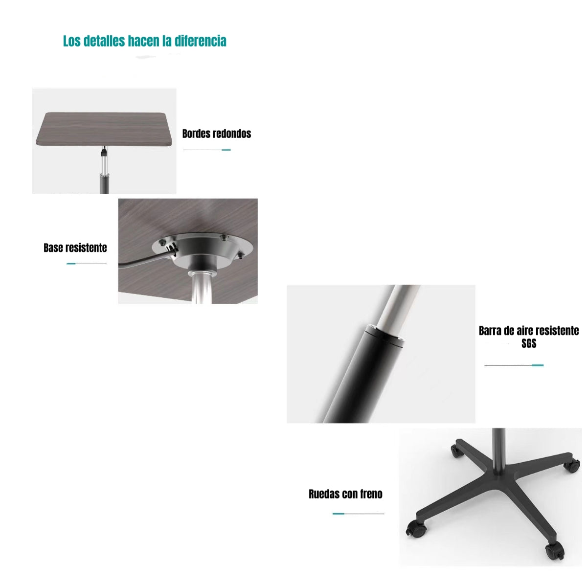 Mesa Auxiliar Centro Lateral Living Regulable 59-80cm Nocoli