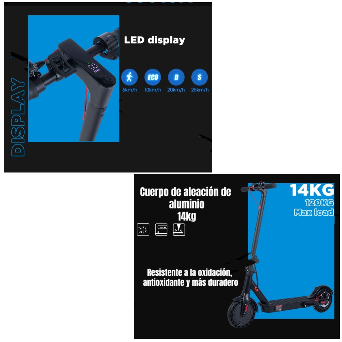 Scooter Eléctrico Aluminio Con APP 30KM 36V 350W E9Pro