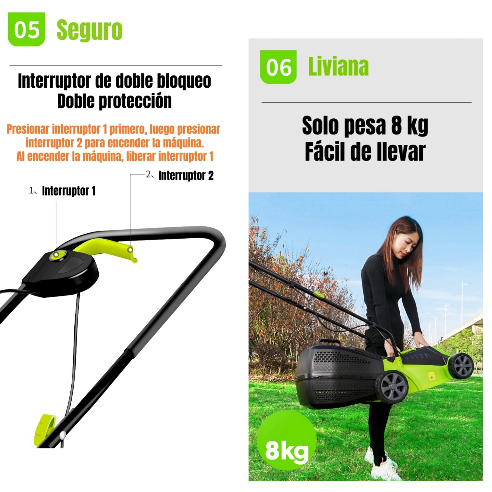 Cortadora De Pasto Eléctrica 1600W 3600RPM F01