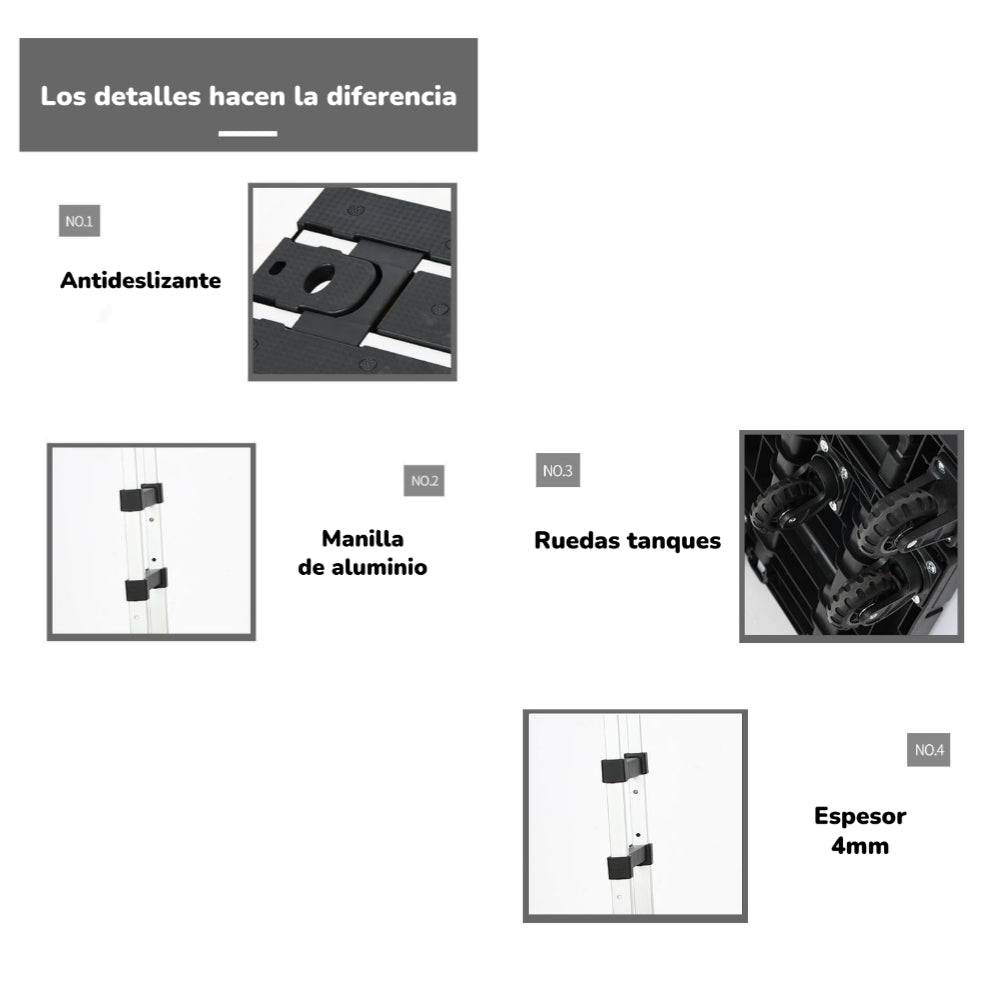 Carro De Carga Plegable Expandible Con Accesorios LuBabycas