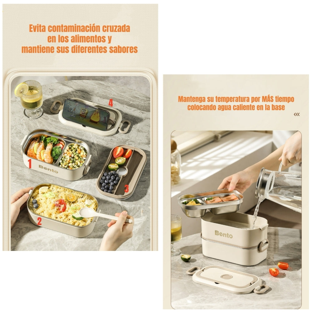 Lonchera Fiambrera Calentadora Más Bolso Térmico LuBabycas