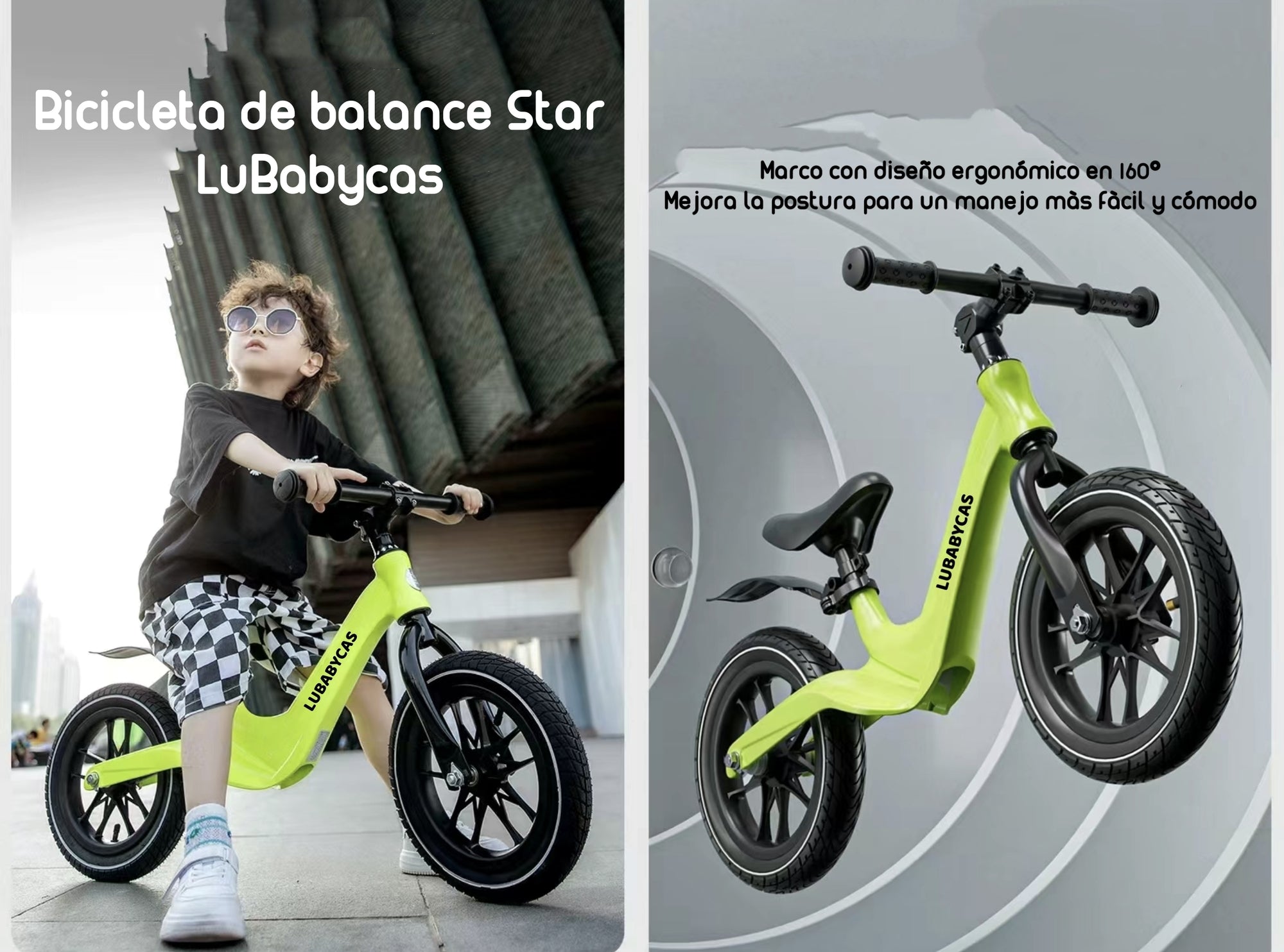 Bicicleta De Equilibrio Aprendizaje 2-8años Lubabycas Verde