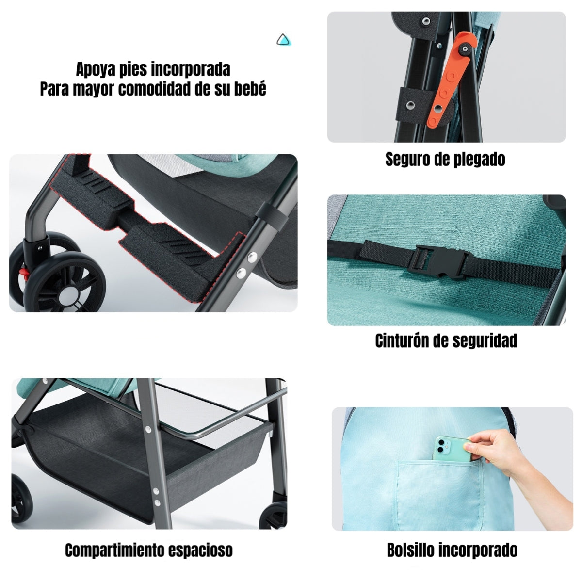 Coche De Paseo Reclinable Liviano Smart Rosado LuBabycas