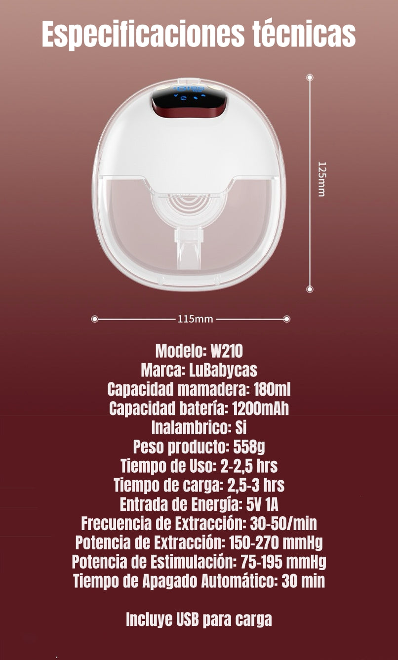 Extractor De Leche Eléctrico Portátil W210 LuBabycas