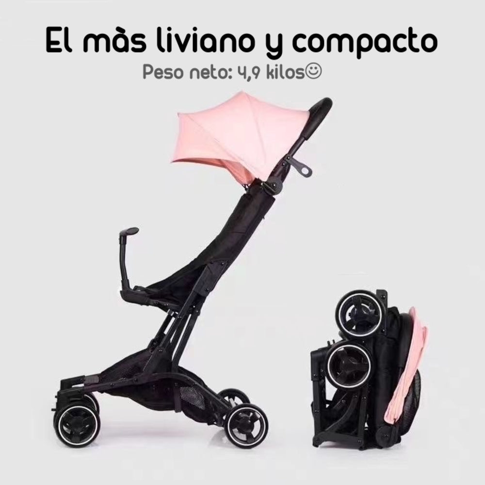 Coche De Paseo Premium Últra Compacto Lubabycas Negro