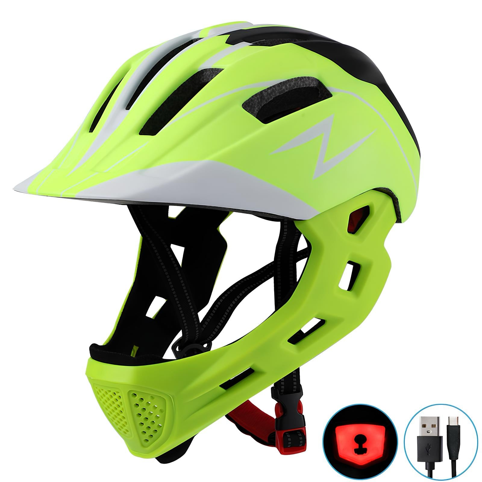 Casco Integral Infantil Bici 2 En 1 Slight Verde LuBabycas