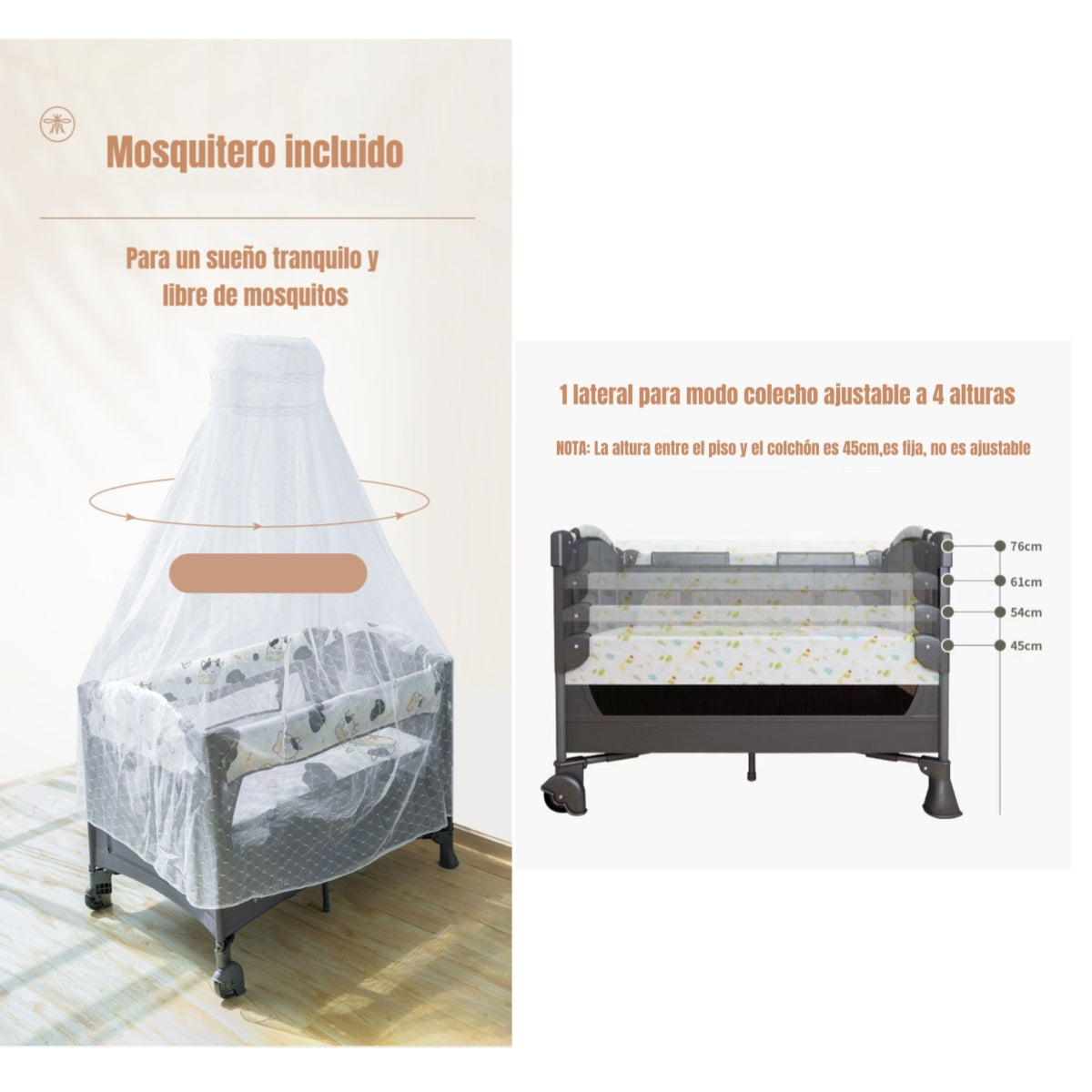 Cuna Colecho Corral 4 En 1 Vricale LuBabycas