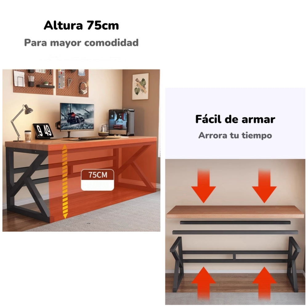 Escritorio De Madera Diseño K Snow 140cm LuBabycas