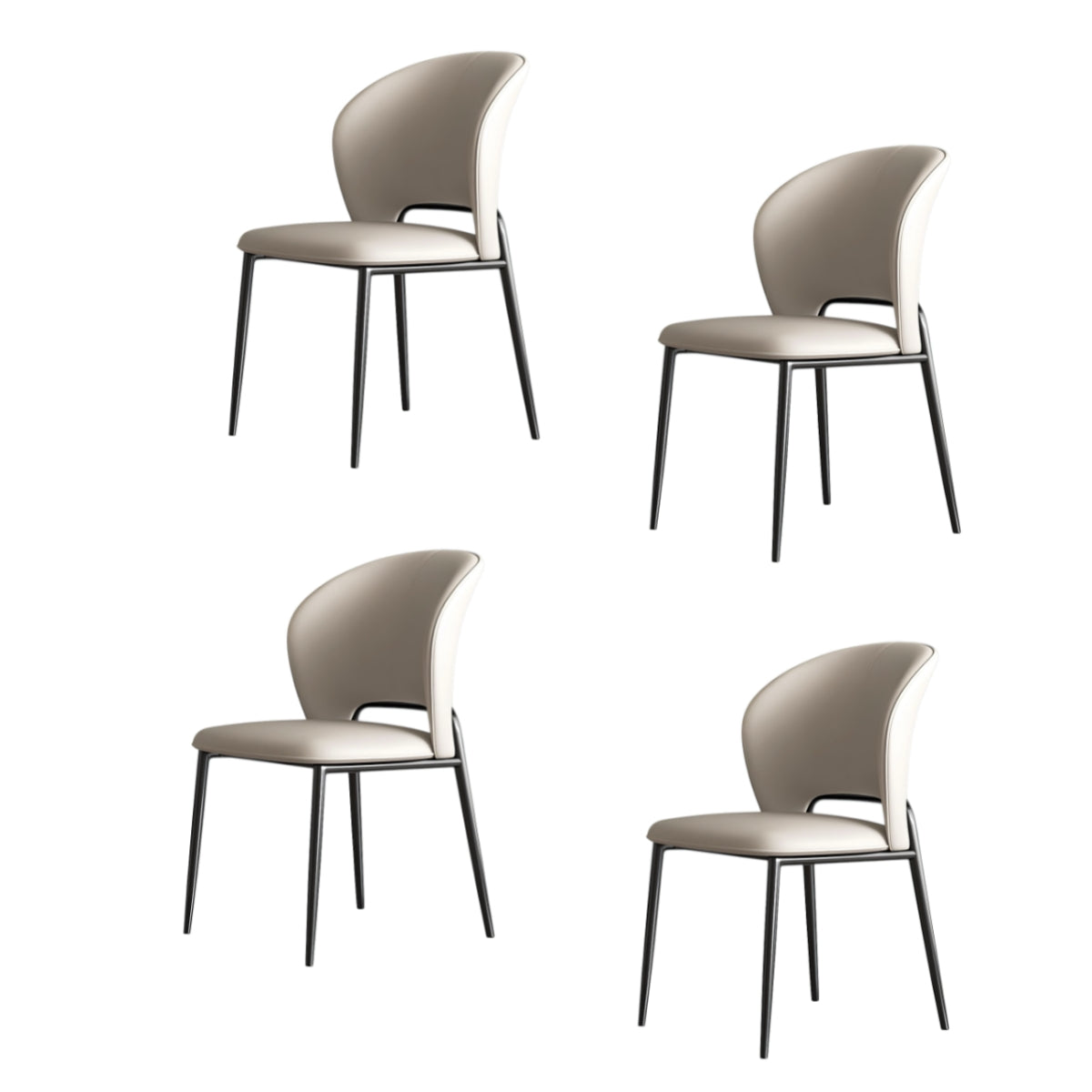 Pack 4 Sillas De Comedor Premium Ecocuero Deli Blancas