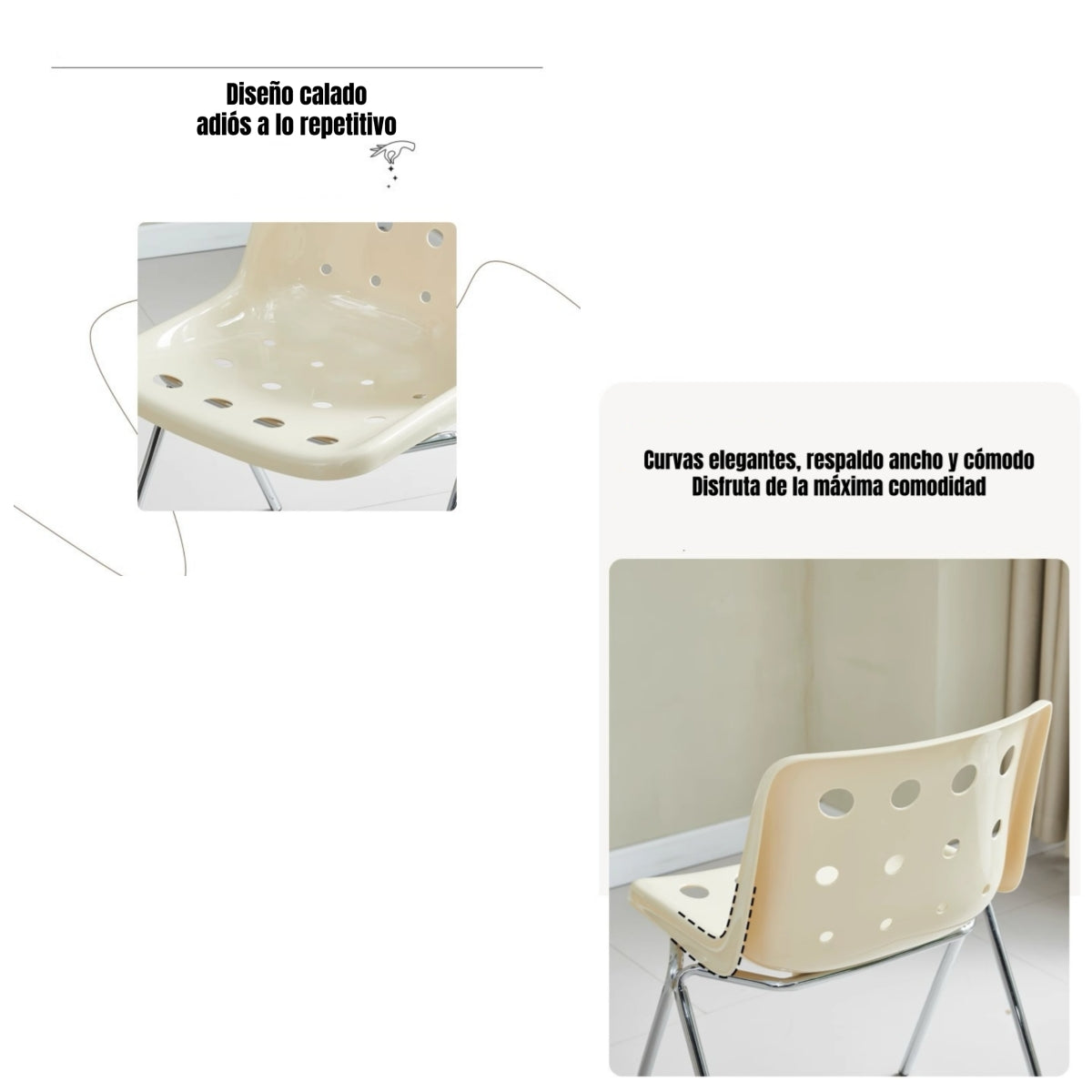 Set 4 Sillas De Comedor PP Swiss Crema By LuBabycas