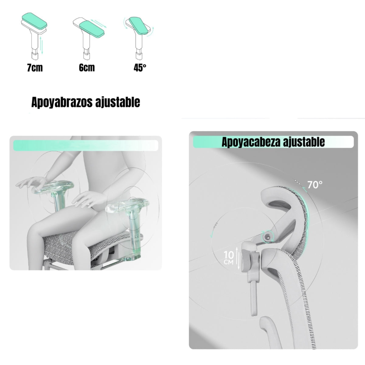 Silla De Escritorio Reclinable E14 Gris By LuBabycas