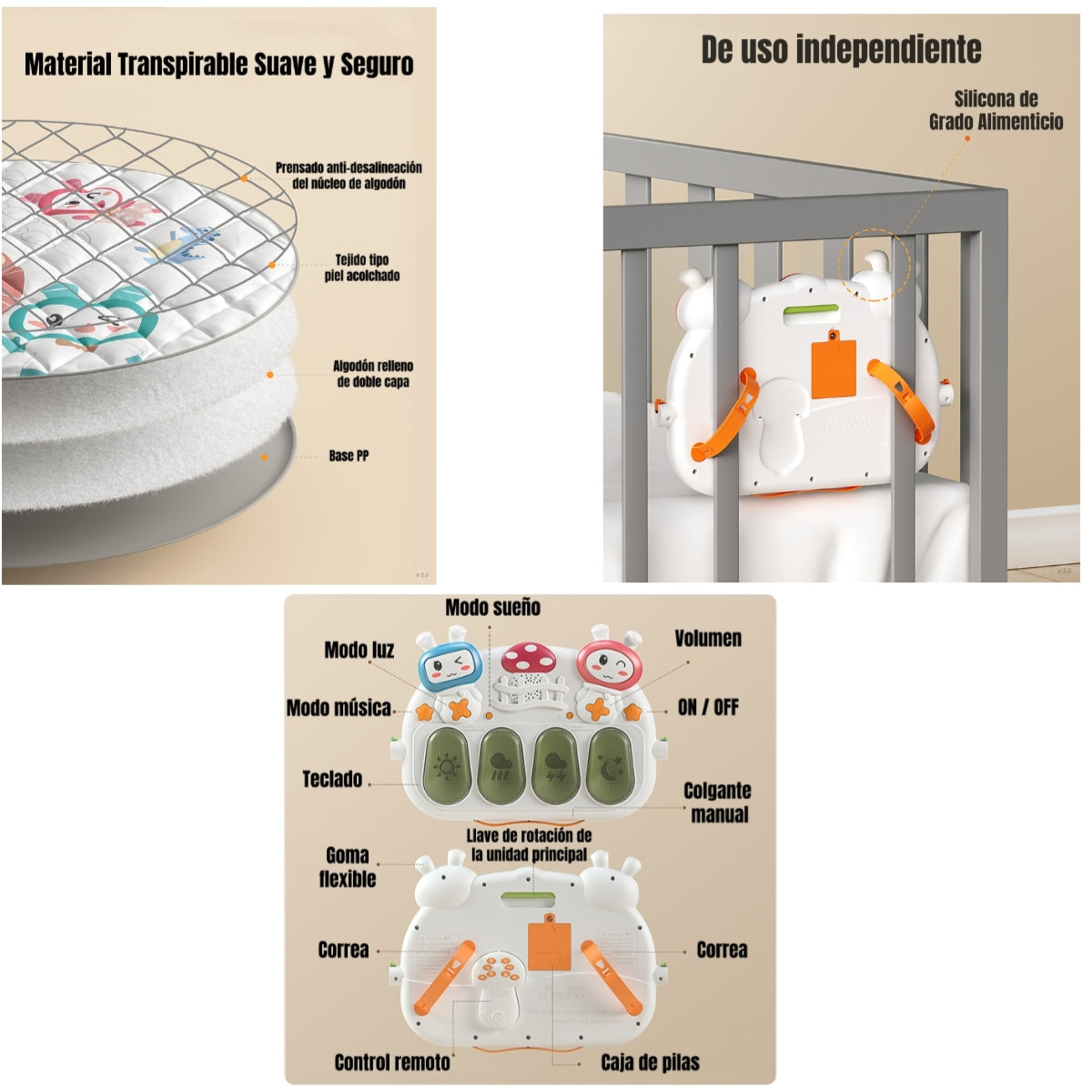 Gimnasio Bluetooth Musical Piano Con Control TM220 LuBabycas