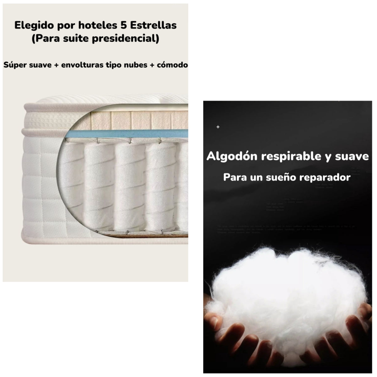 Colchón 1 Plaza 90x190x30cm Comprimido Pocket LuBabycas