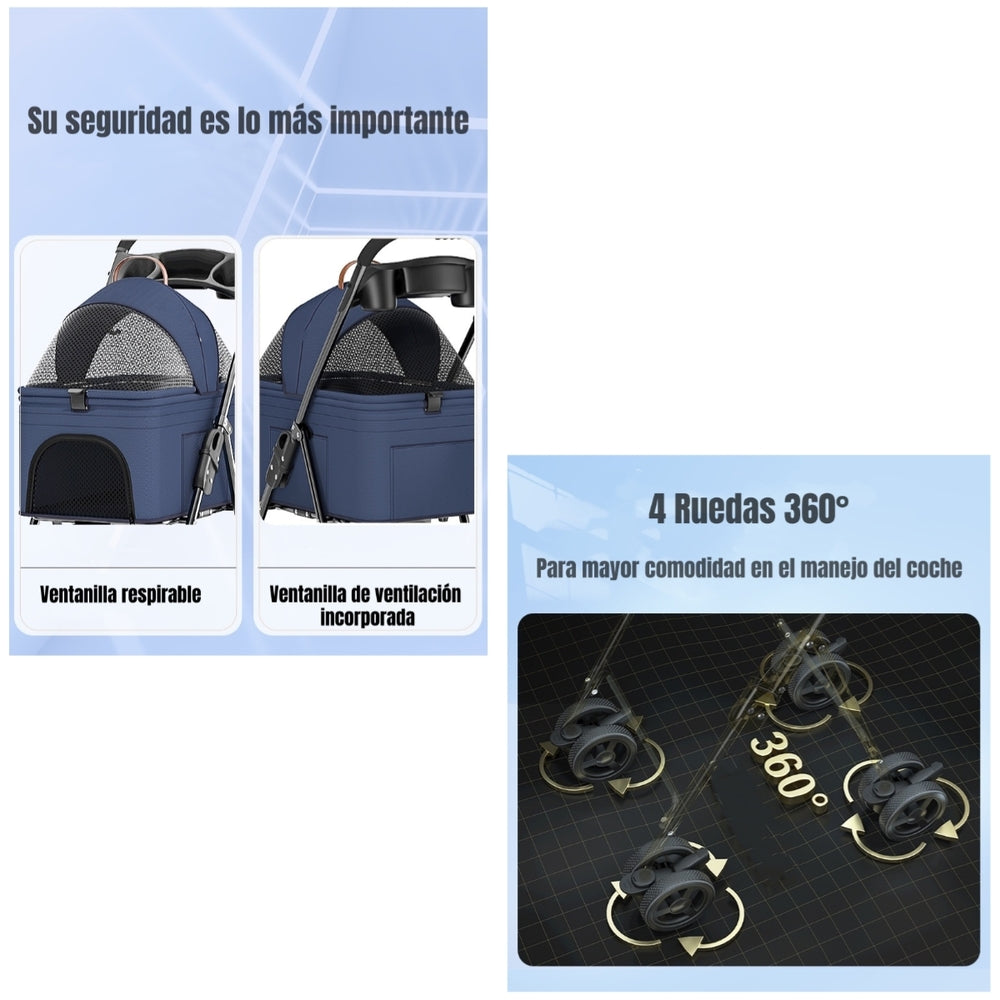 Coche Para Mascotas Plegable 2 En 1 Paws Rosado LuBabycas