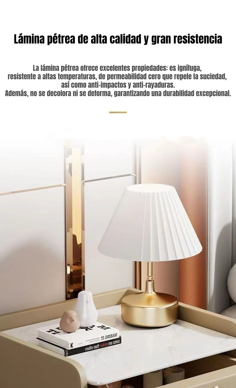 Velador Con Cubierta Pétrea Cuero Sintético Model 3