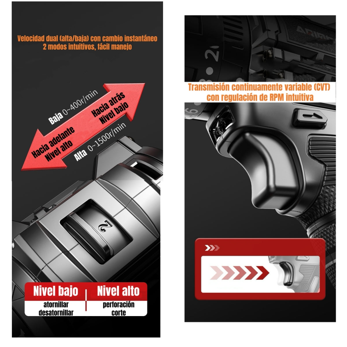 Kit Taladro Atornillador Inalámbrico 21V 2 Baterías B02