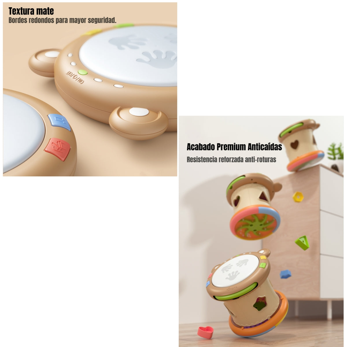 Tambor Musical Niños Multifuncional 6 Modos TM138D LuBabycas