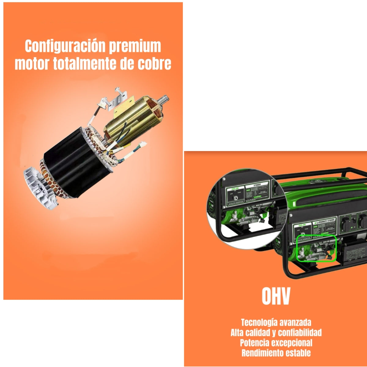 Generador Eléctrico A Gasolina OHV 2500W HD Rojo