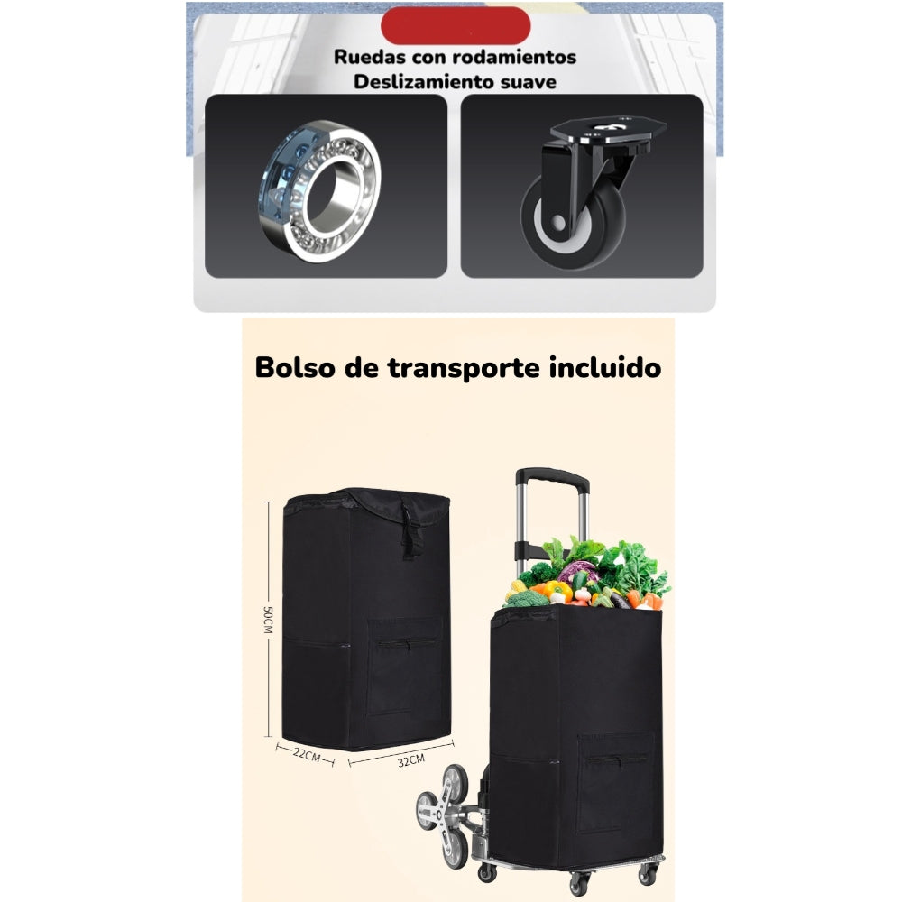 Carro De Carga Plegable Con Ruedas Trepadoras LuBabycas