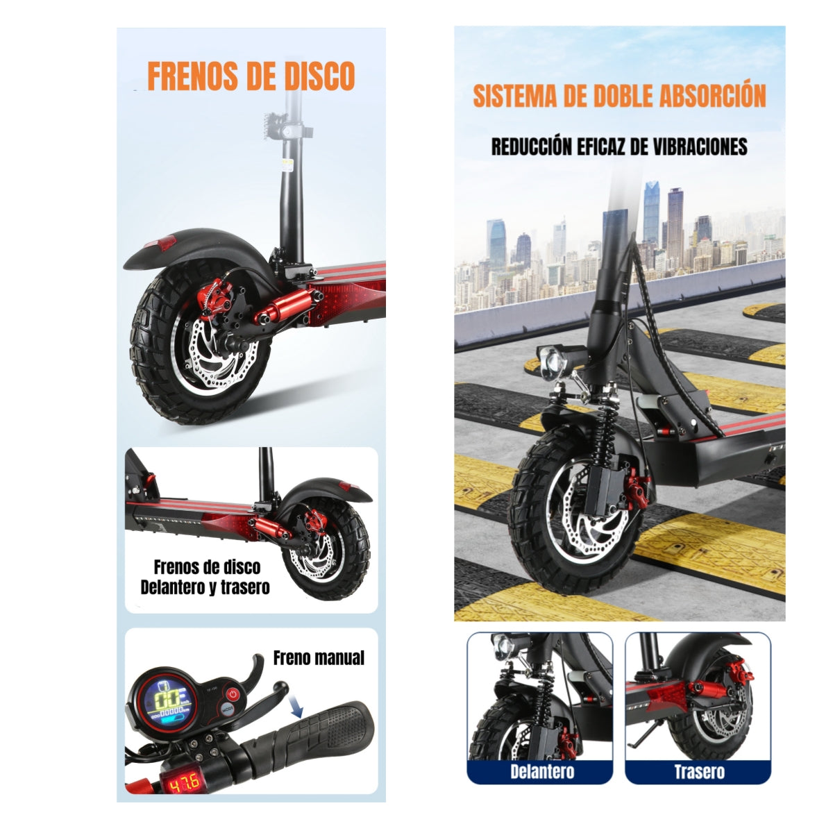 Scooter Adulto Eléctrico 40KM 48V 350W Edge Negro