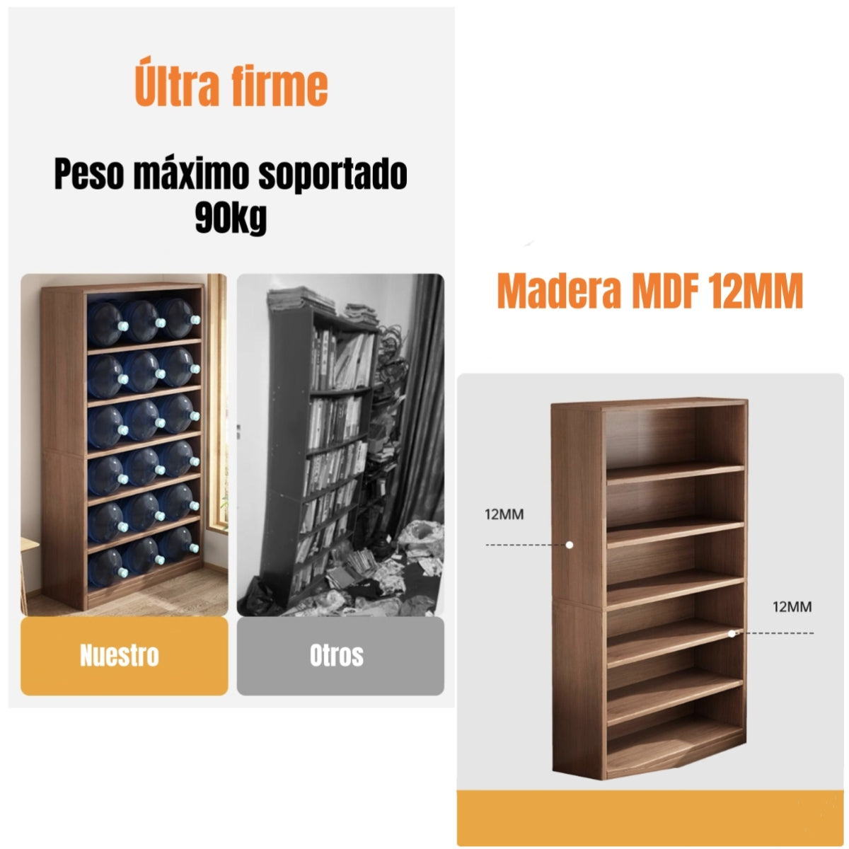 Librero Biblioteca Organizador Estante 100x180cm Monte