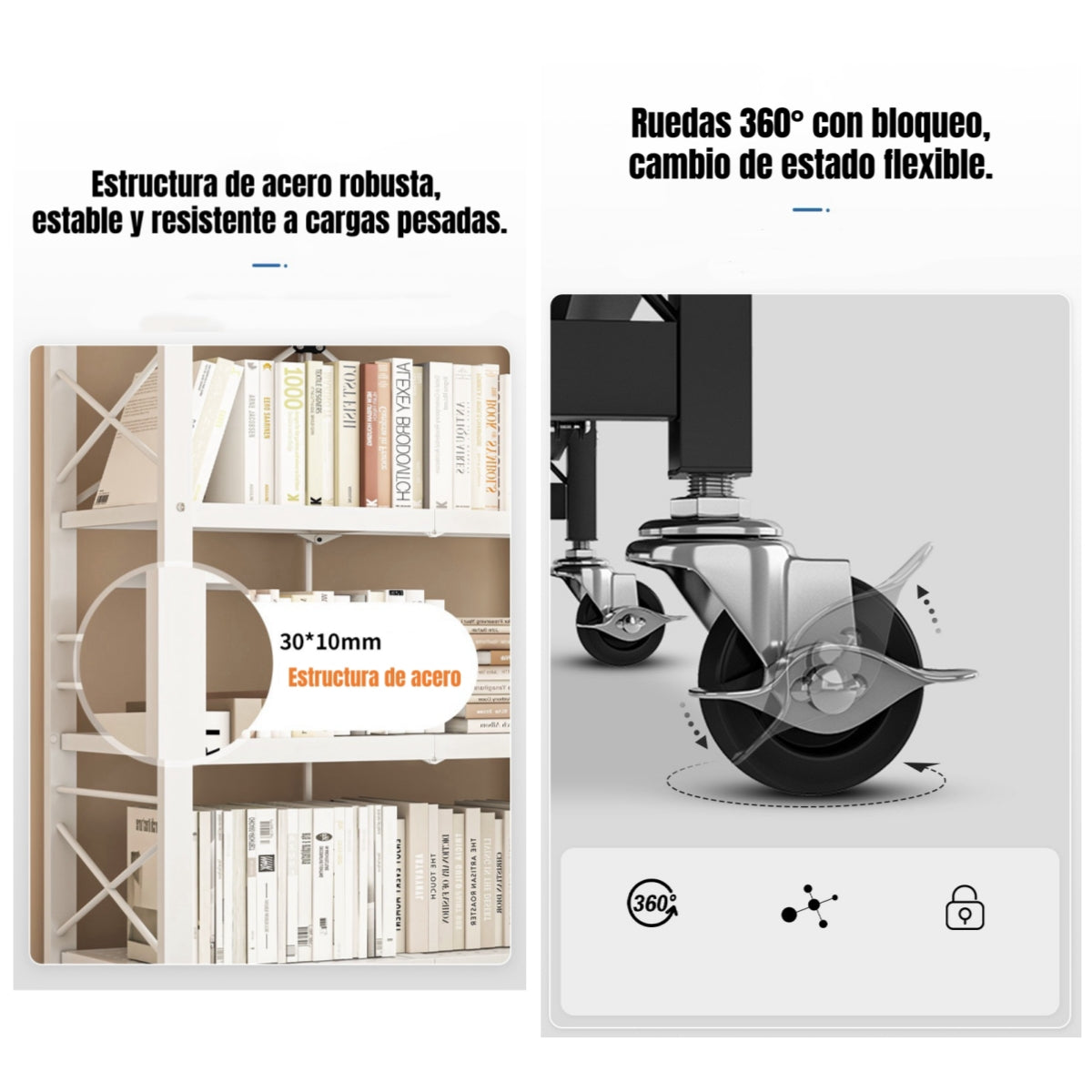 Estante Metálico Librero Plegable 5 Niveles 100cm Wall