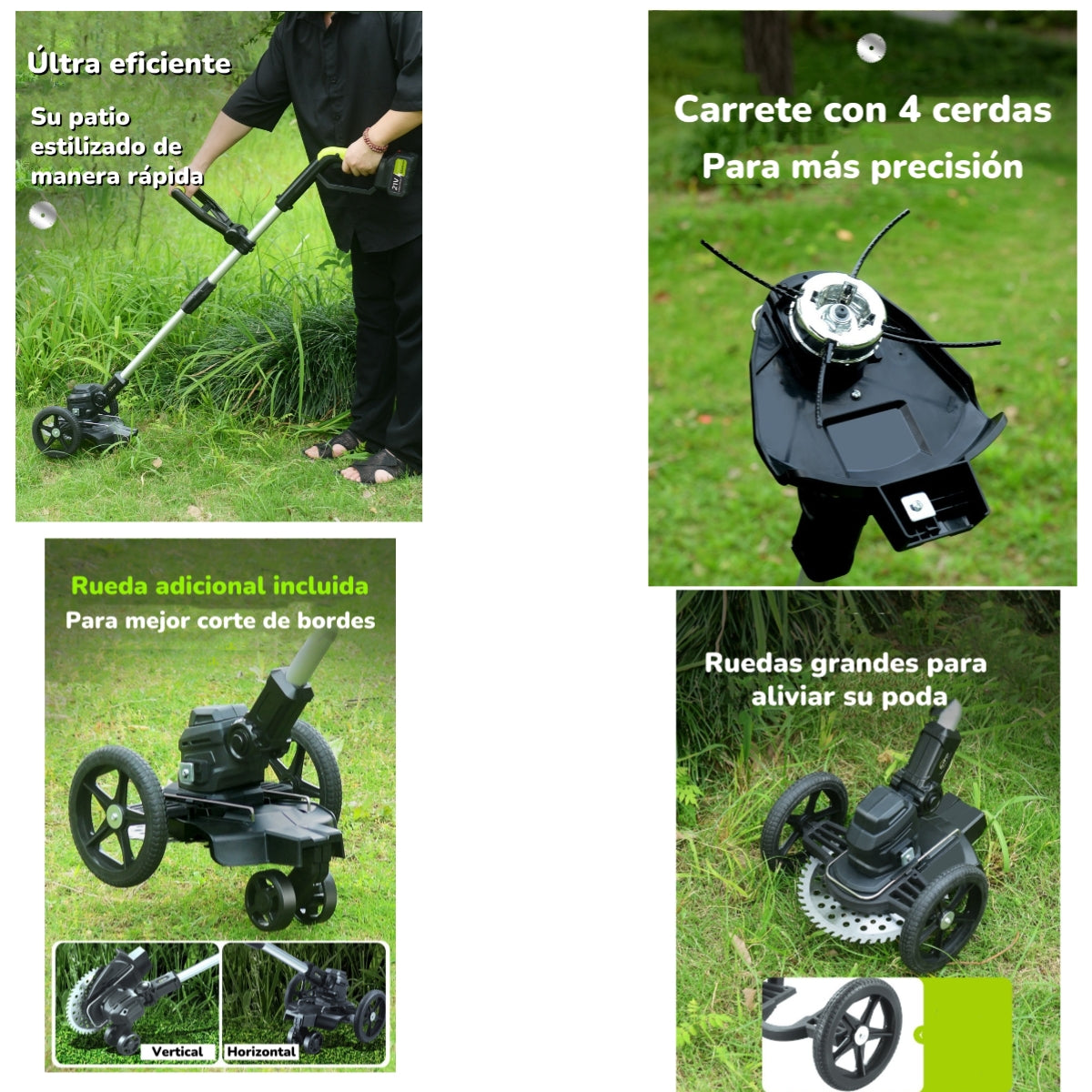 Orilladora De Pasto Eléctrica 2 Baterías Más Accesorios A01