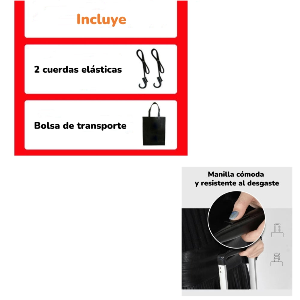 Carro De Carga Plegable Expandible Con Accesorios LuBabycas